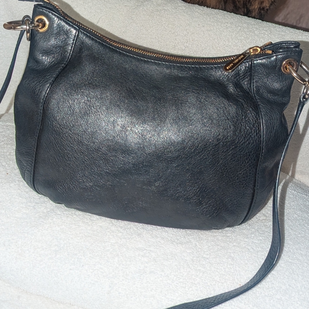 Michael Kors Black and Gold Hobo Bag with Tassel - Picture 2 of 11